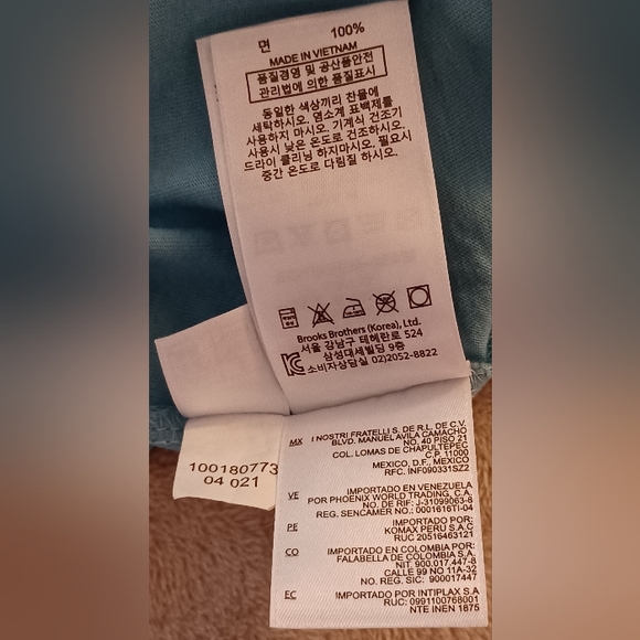 NWT Brooks Brothers Lg Blue White Aloha! Graphic Short Sleeve Cotton Tee T-Shirt - Picture 6 of 12